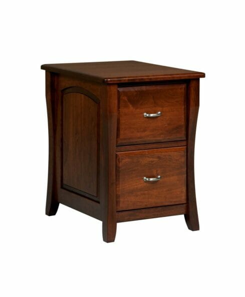 The Berkley File Cabinet features arched raised panel doors and side panels along with beveled drawer fronts make this set stand out.