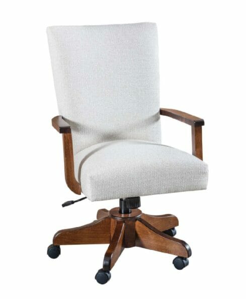 Amish Trenton Office Chair [Shown in Brown Maple with an Asbury Brown finish and R1-24 Big Mac Revolution fabric]