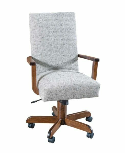 Amish Sheldon Office Chair [Shown in Brown Maple with an Asbury Brown finish and C8-56 Crypton Spray fabric]