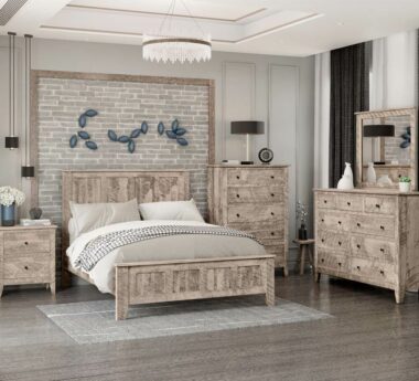 Livingston Amish Bedroom Set [Sap Cherry with a Mineral finish]