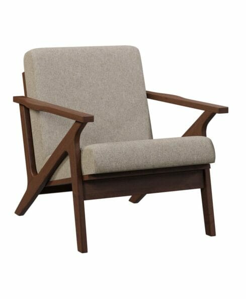 Amish made Malaya Chair [Astrid Fabric and Brown Maple with an Earthtone stain]