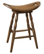 Saddle Amish Swivel Bar Stool [shown in Brown Maple with Weathered Distressed Log stain.]