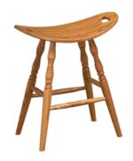 Saddle Amish Bar Stool [Shown in Oak with a Medium stain.]