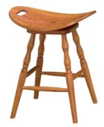 Saddle Amish Swivel Bar Stool [Shown in Oak with a Medium stain.]