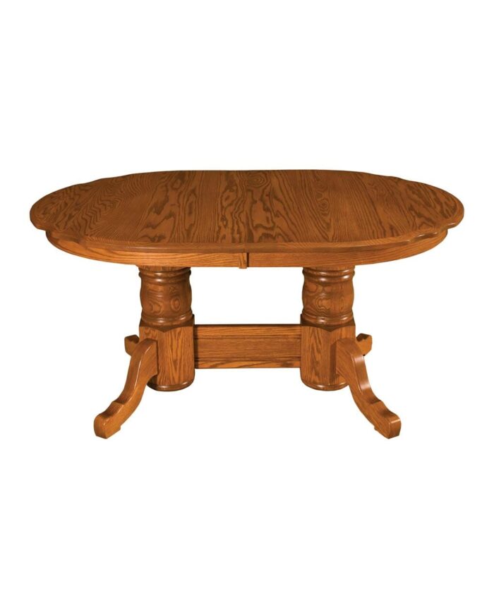 Traditional Double Pedestal Amish Table [Scallop Top]