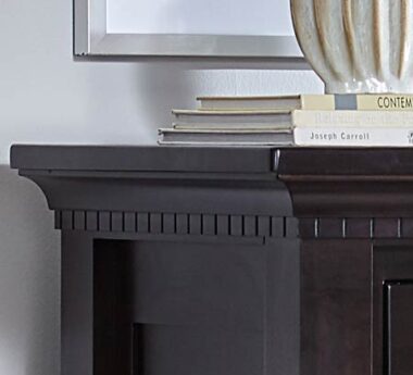 The Empire Bedroom Collection features dental molding on the crown [Amish Direct Furniture]