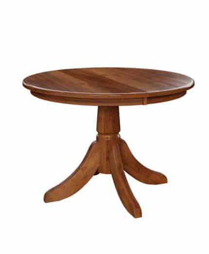 Quick Ship Amish Baytown Single Pedestal Table [Brown Maple with a Asbury Brown finish]