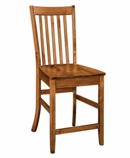 Newport Stationary Barstool [Brown Maple with a Light Asbury stain.]