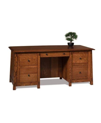 Amish Colbran Double Pedestal 5 Drawer Desk with Unfinished Backside [FVD-2865-CB]