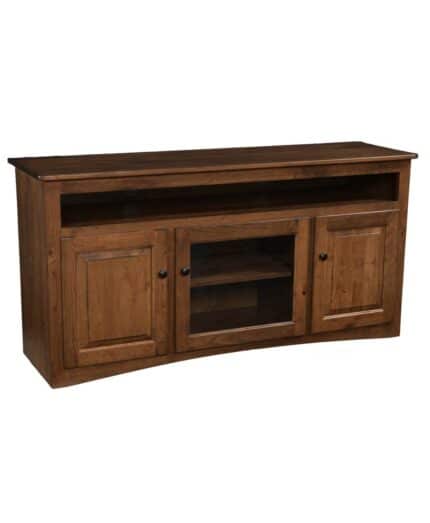 Economy TV Stand (Quick Ship) [Rustic Cherry with a OCS-119 Cappuccino finish]