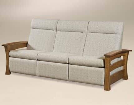 Barrington Wallhugger Reclining Sofa [Shown in Quartersawn White Oak with a Michael's Cherry finish and C8-56 Spray pre-treated Crypton Fabric]