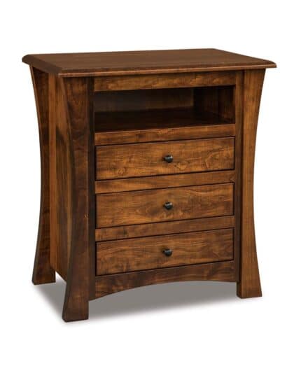 Amish Matison 3 Drawer Nightstand with Opening [Shown in Brown Maple with a Golden Brown fininsh (discontinued finish)]