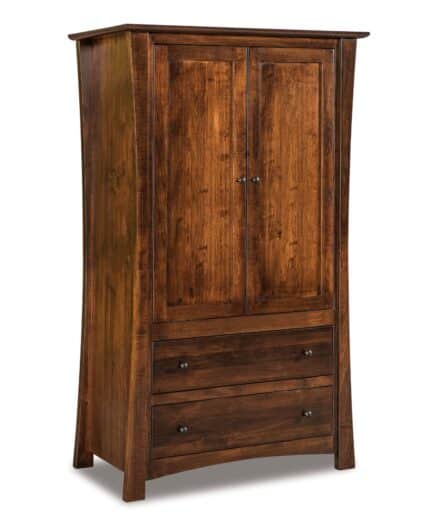 Amish Matison 2 Drawer 2 Door Armoire [Shown in Brown Maple with an Old Museum finish]