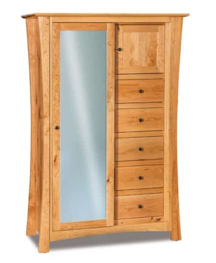 Amish Matison Sliding Door Chifferobe [Rustic Cherry with a Natural finish]