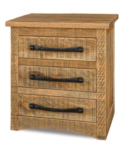 Amish Orewood 3 Drawer Nightstand without Metal Accents