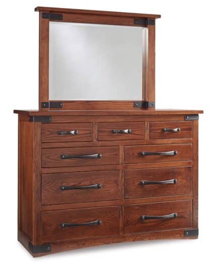 Orewood 9 Drawer Dresser shown with optional JROW-030 Mirror
