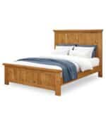 Canton Panel Bed [W-06-21] Shown with high footboard in Rustic Quartersawn White Oak with a Medium Walnut Finish