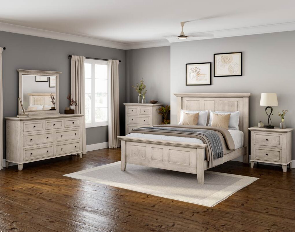 Arlington Amish Bedroom Collection [Sap Cherry with a Mineral finish]