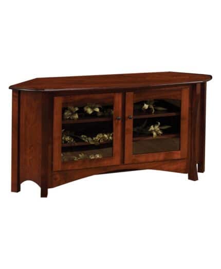 Amish Master 63" Corner TV Stand [Shown in Brown Maple with an Old Museum finish]
