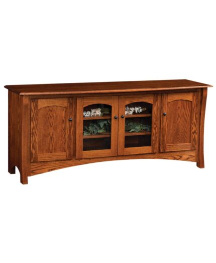 Amish Master 70" TV Stand [Shown in Red Oak with a Michael's Cherry finish]