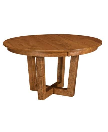 Amish Portland Single Pedestal Table [Shown in Rustic Cherry with Medium Walnut finish]