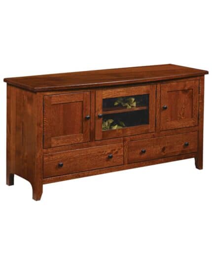 Amish Shaker 60" TV Stand [Shown in Red Oak with an Asbury Brown finish]