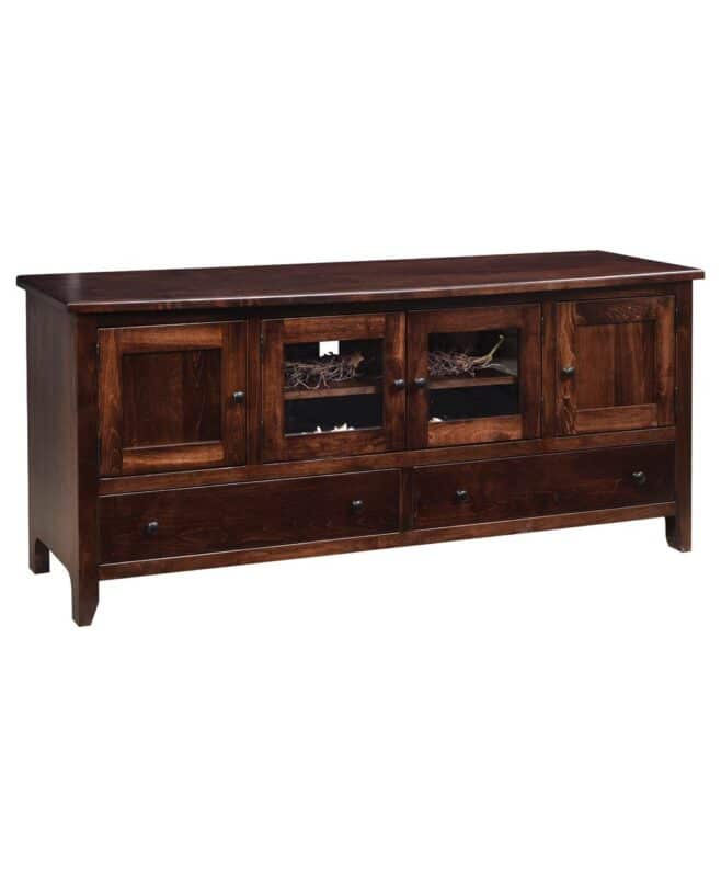 Amish Shaker 70" TV Stand [Shown in Brown Maple with an Old Museum finish]