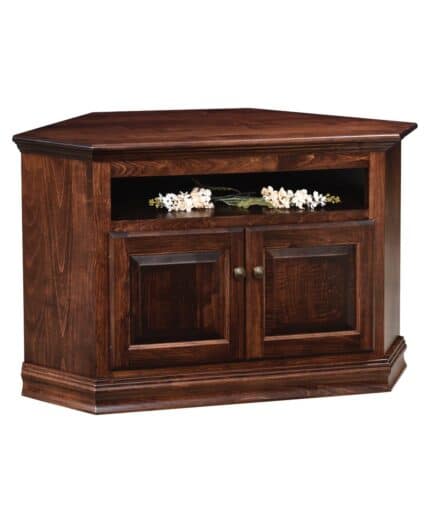 Amish Traditional 48" Corner TV Stand [Shown in Brown Maple with a Old Museum finish]
