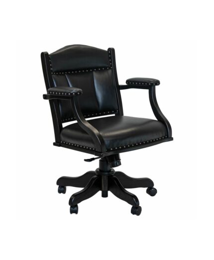 Low Back Buckeye Office Chair [Shown in Red Oak with an Ebony and Black Genuine Leather]