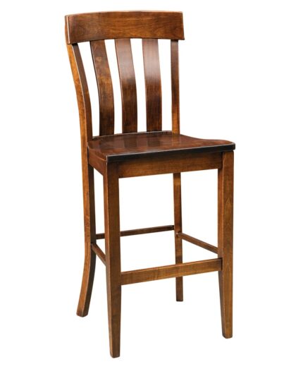 Amish Raleigh Stationary Bar Stool [Shown in Brown Maple with a Lite Asbury finish]
