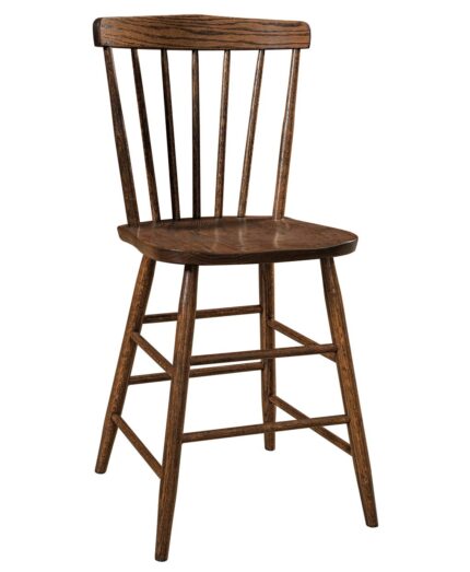 Amish Cantaberry Stationary Bar Stool [Shown in Brown Maple with a Distressed Worn Auburn finish]