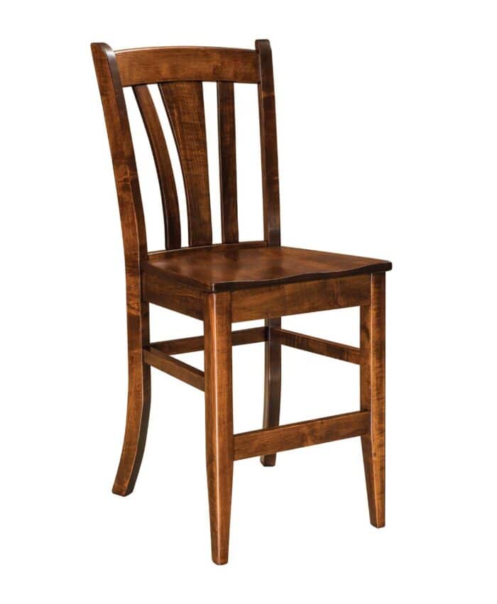 Amish Meridan Stationary Bar Stool [Shown in Brown Maple with an Asbury Brown finish]
