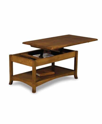 Amish Carlisle Open Coffee Table with Lift Top [Shown in Brown Maple with a Manchester finish]