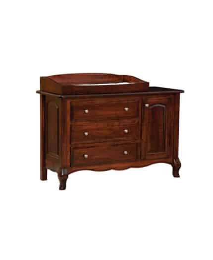 Amish French Country 3 Drawer Dresser with Door [Shown with Optional Box Topper]