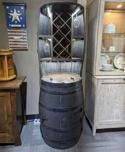 Barrel Hutch with 7 Bottle Holders (Clearance)