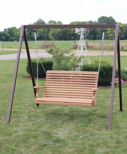 Amish Poly 4' Rollback Swing with Console and Metal Frame