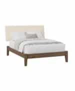 Amish Atlantic Bed with Optional Upholstered Headboard [Shown in Brown Maple with a Sandstone finish]