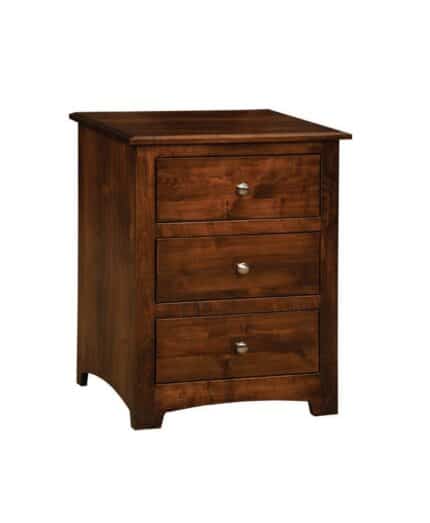 Amish Monterey 3 Drawer Nightstand [Shown in Brown Maple with an Asbury Brown finish]